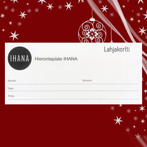Hierontapiste IHANA lahjakortti